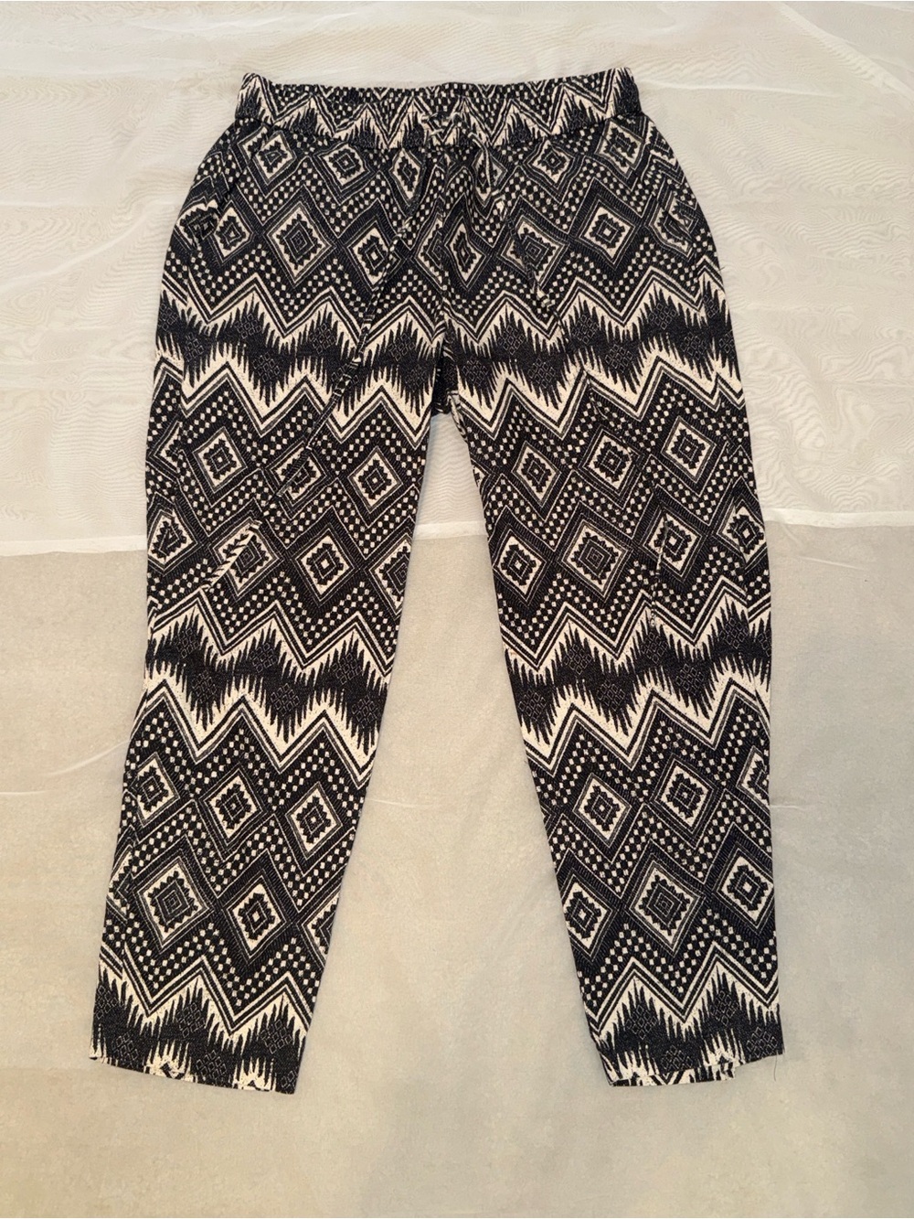 J. Crew Black and White Tribal Print Pants